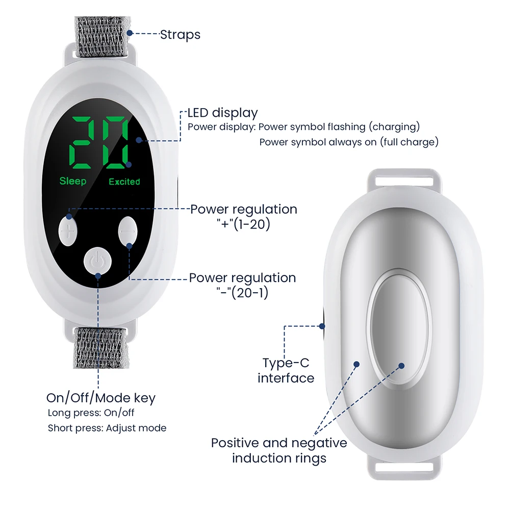 Microcurrent Sleep Aid Device EMS Sleep Aid Machine 20 Levels Sleep Aid Watch Relief Insomnia Stress Anxiety Palm Pulse Massager
