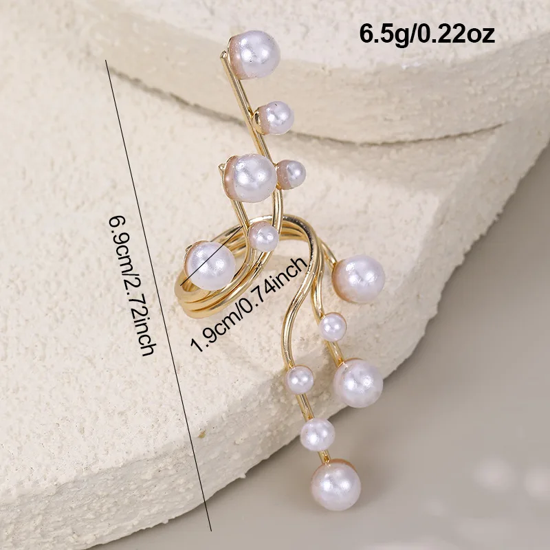 New Imitation Pearl Bracelets For Women Accessories Fashion Metal Geometry Cuff Bangles Statement Jewelry Gift