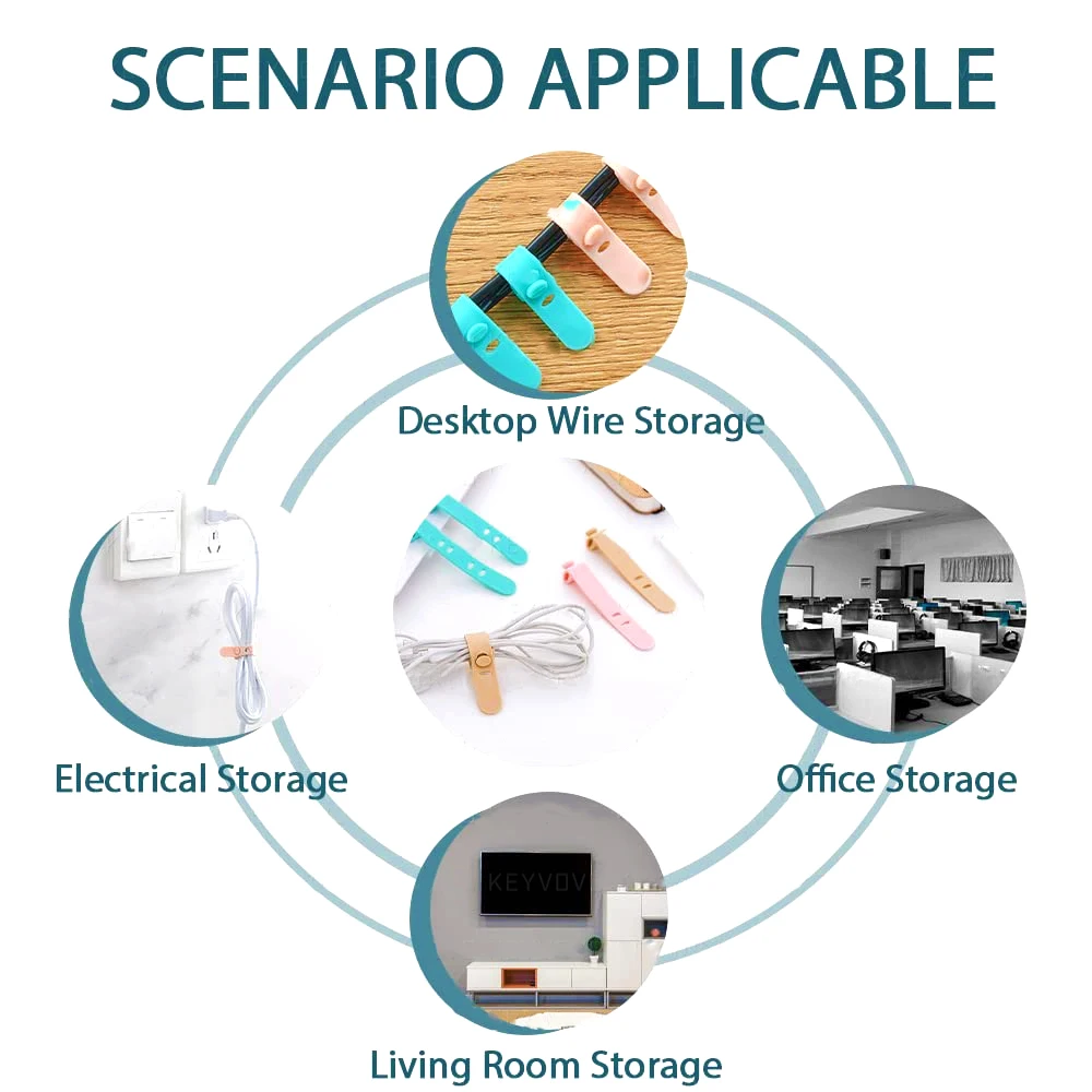 Reusable Silicone Cable Ties for Earphone and USB Cable Organization