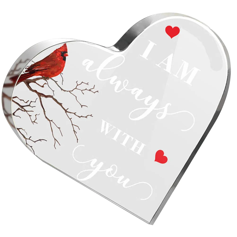 

Acrylic Decor Inspirational Quotes Keepsake Office Table Shelf Heart Clear Ornament