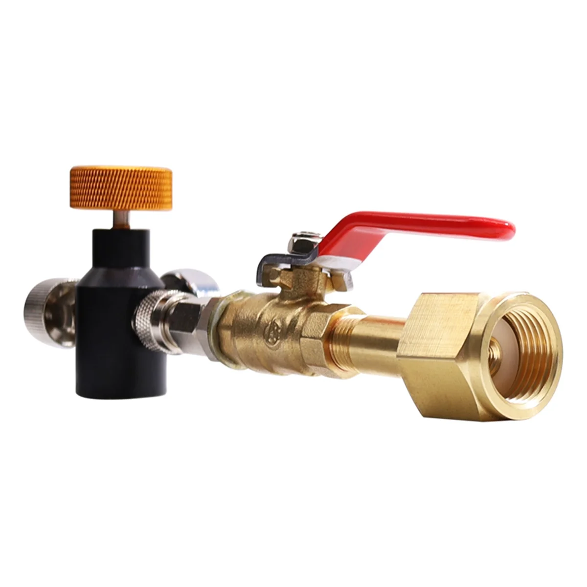 

Soda Co2 Cylinder Tank Refill Adapter Recharge Filling Station with Ball Valve Replacement for CGA320 to TR21-4