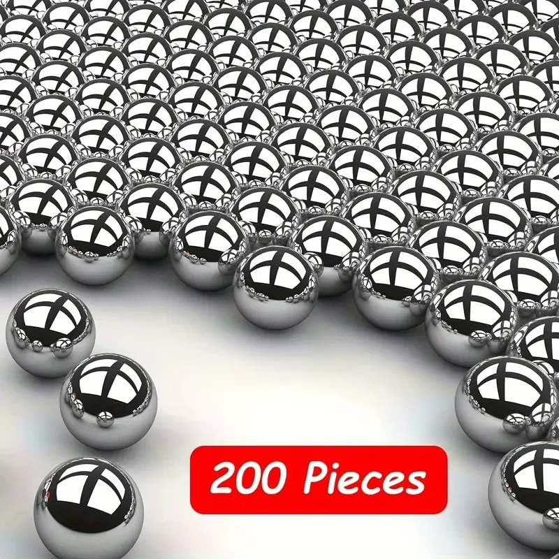High-Carbon Steel Spherical Beads - 200 Solid Smooth Pieces, 6mm