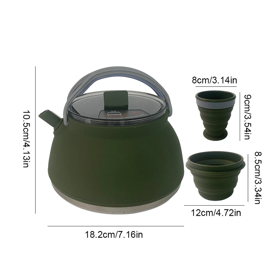 Bouilloire pliable, 0,6 l, portable de camping, avec 2 gobelets pliables, électrique en silicone avec fond inoxydable 304, voyage en silicone pour camping Bouilloire pliable, 0,6 l, portable de camping, avec 2 gobelets pliables, électrique en silicone avec fond inoxydable 304, voyage en silicone pour camping