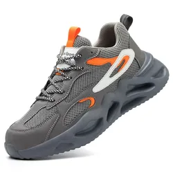 Premium Men's Indestructible Steel Toe Safety Shoes - 45 (Beige Grey)