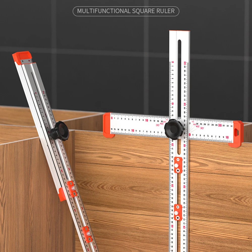 

2-in-1 T-Square Drilling Positioning Ruler Portable Foldable Angle Ruler For Novice DIYers