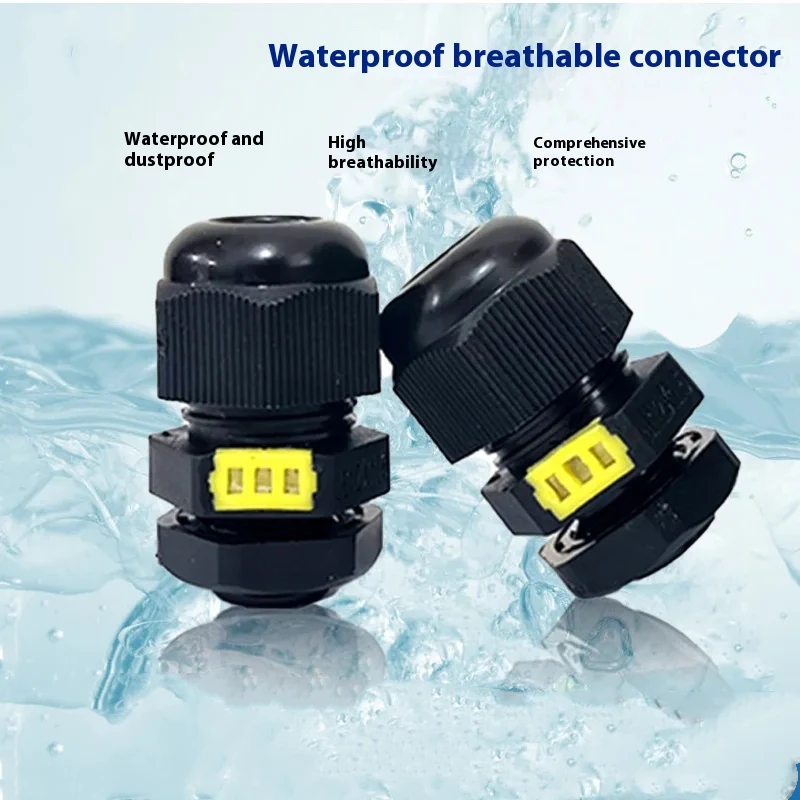 10 Pieces Nylon Plastic Cable Waterproof and Breathable Joint M12 M16 M20 Breathable Valve Respirator Gran Head Fixing Head