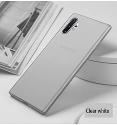 Ultra Thin Silicone Matte Soft Case - Premium Cover - Note 10 (Clear white)