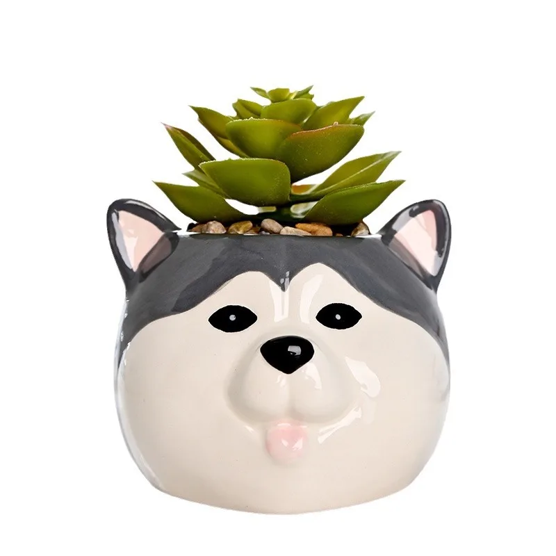 Ceramic Animal Succulent Flower Pot - Decorative Home and Office Vase