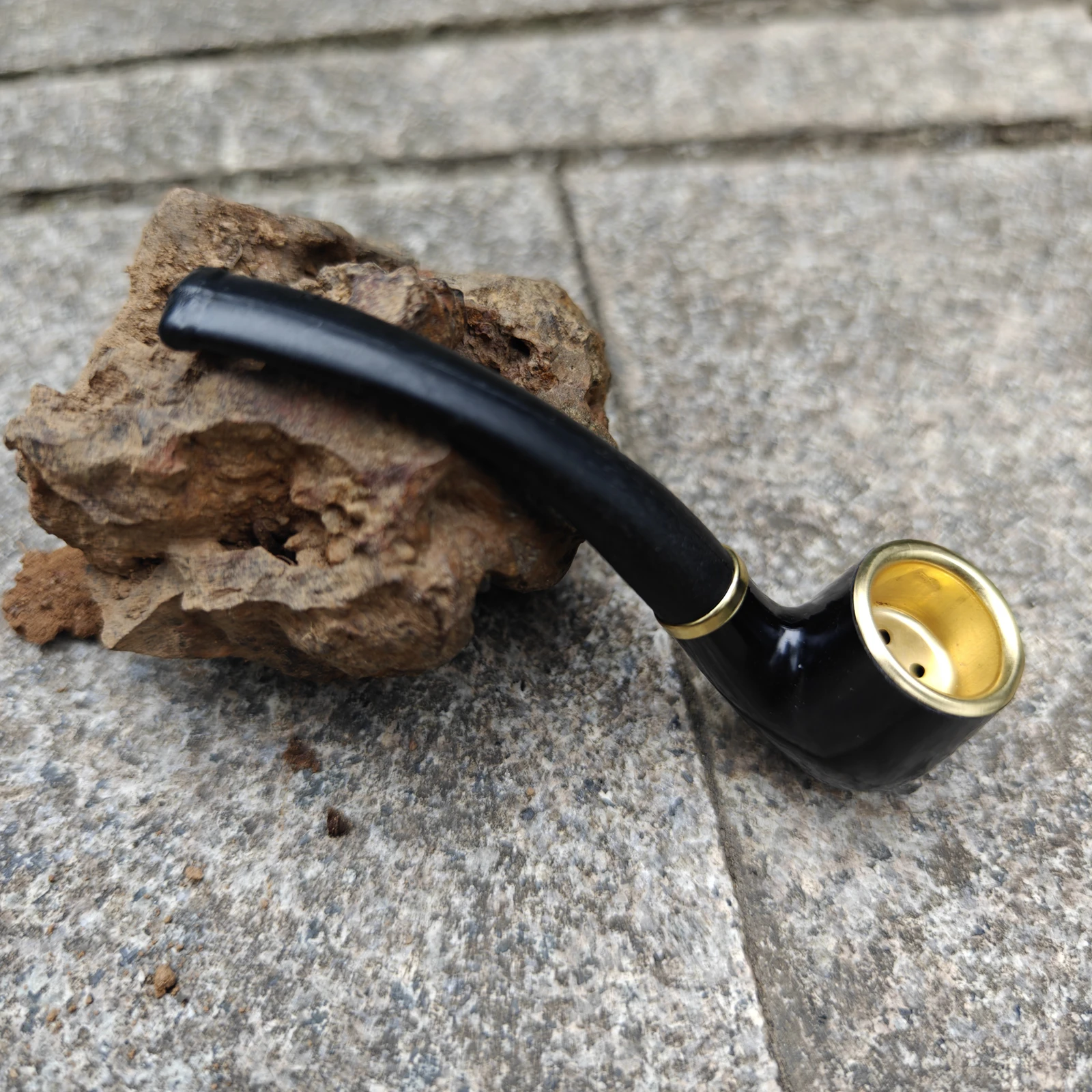 Tobacco Pipe Mini Portable Small Tobacco Pipe Resin Curved Simple Novice Practice Tobacco Pipe Smoking Accessories 1pc