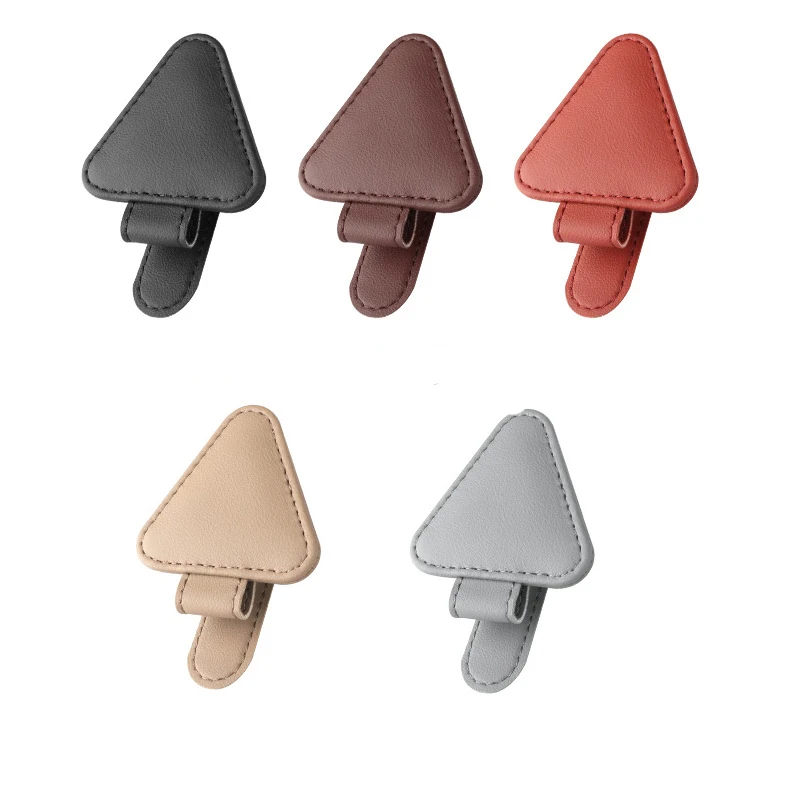 Universal Sun Visor Clip Sunglasses Holder Car Glasses Holder Microsoft Leather Eyeglasses Hanger Ticket Clip glasses Mount sunglasses holder glasses holder eyeglass holder eyeglasses storage holder sunglasses clip eyeglass hanger clip window clip mount