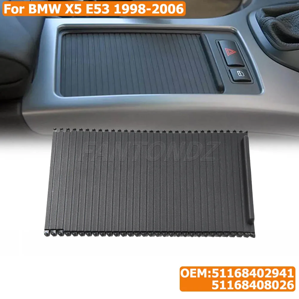 Für BMW X5 E53 1998-2006 51168402941 51168408026 Neue Auto Mittelkonsole Abdeckung Rollo Abdeckung Wasser Tasse halter Vorhang – Detail 1