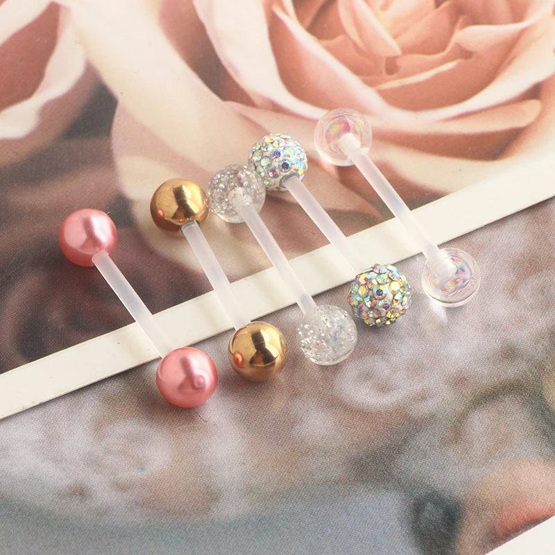 Tongue Barbells 14G Acrylic Tongue Piercing Jewellery Tounge Bars Tongue Piercing Jewellery