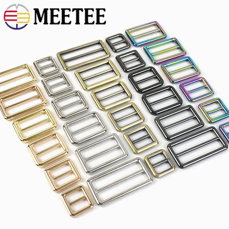 Meetee 트라이 글라이드 슬라이더, 백팩 웹 스트랩용 금속 버클 조정, DIY 가방 벨트, 가죽 공예 액세서리, 20mm, 26mm, 32mm, 38mm, 50mm, 4 개, 10 개