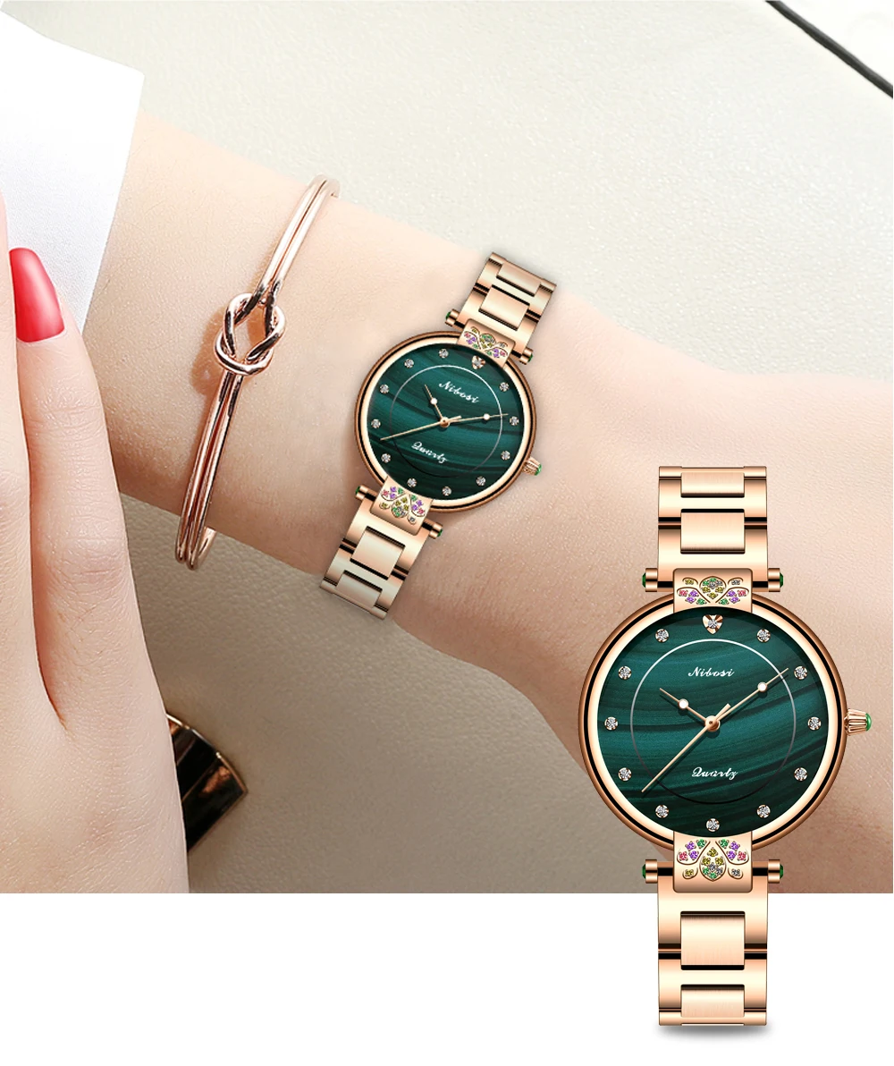 2021 NIBOSI Fashion Ladies Watch Brand Ladies Creative Steel  Women Bracelet Watches Female Waterproof Clocks Relogio Feminino