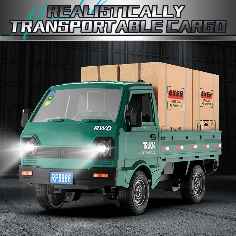 1:16/1:18 RC 자동차 시뮬레이션, 스프레이 라이트, 드리프트, 클라이밍 트럭, LED 라이트, 화물 운반, 리모컨, 전동 장난감 (어린이용)