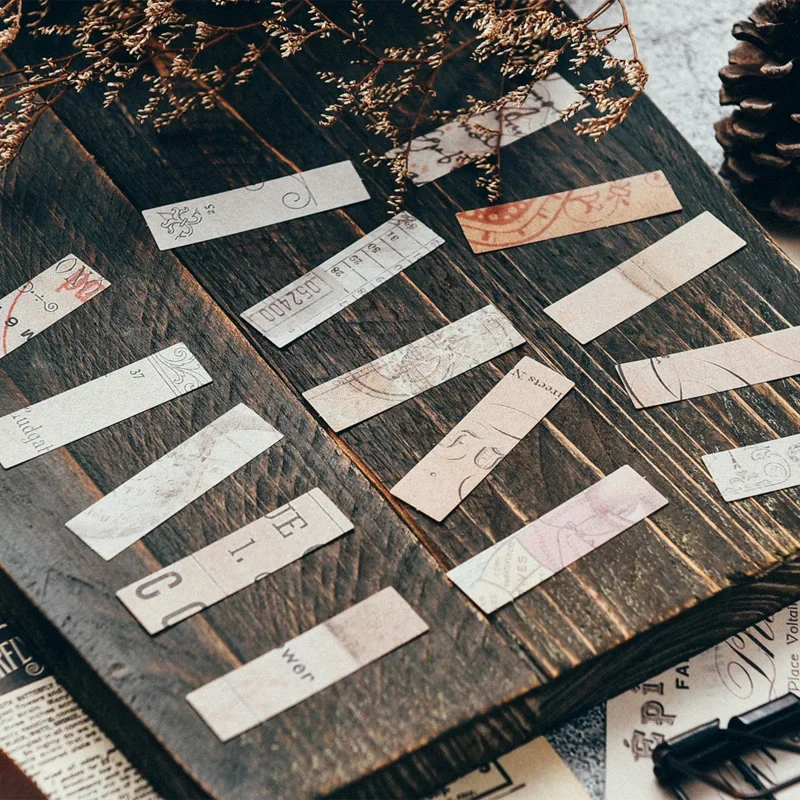 Phrase Label Vintage Washi Stickers Junk Journal Ephemera Number Words DIY Album Aesthetic Sticker Scrapbooking Material 70 Pcs decorative labels stickers stationery stickers alphabet label stickers paper stickers adhesive stickers diy scrapbooking accessories