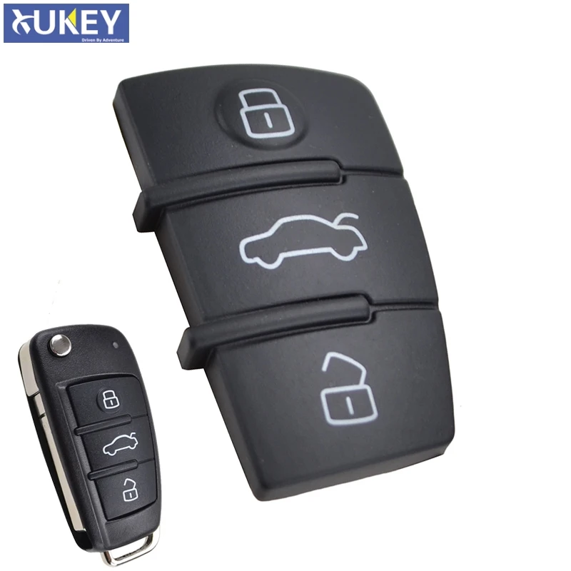 원격 플립 키 FOB 쉘 3 버튼 고무 패드 교체, 아우디 A2 A3 S3 A4 A6..