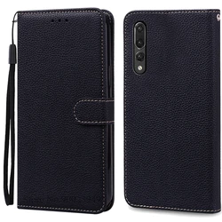 Elegant Wallet Flip Leather Case - Premium Protective Cover for Huawei P20 Pro (Black)