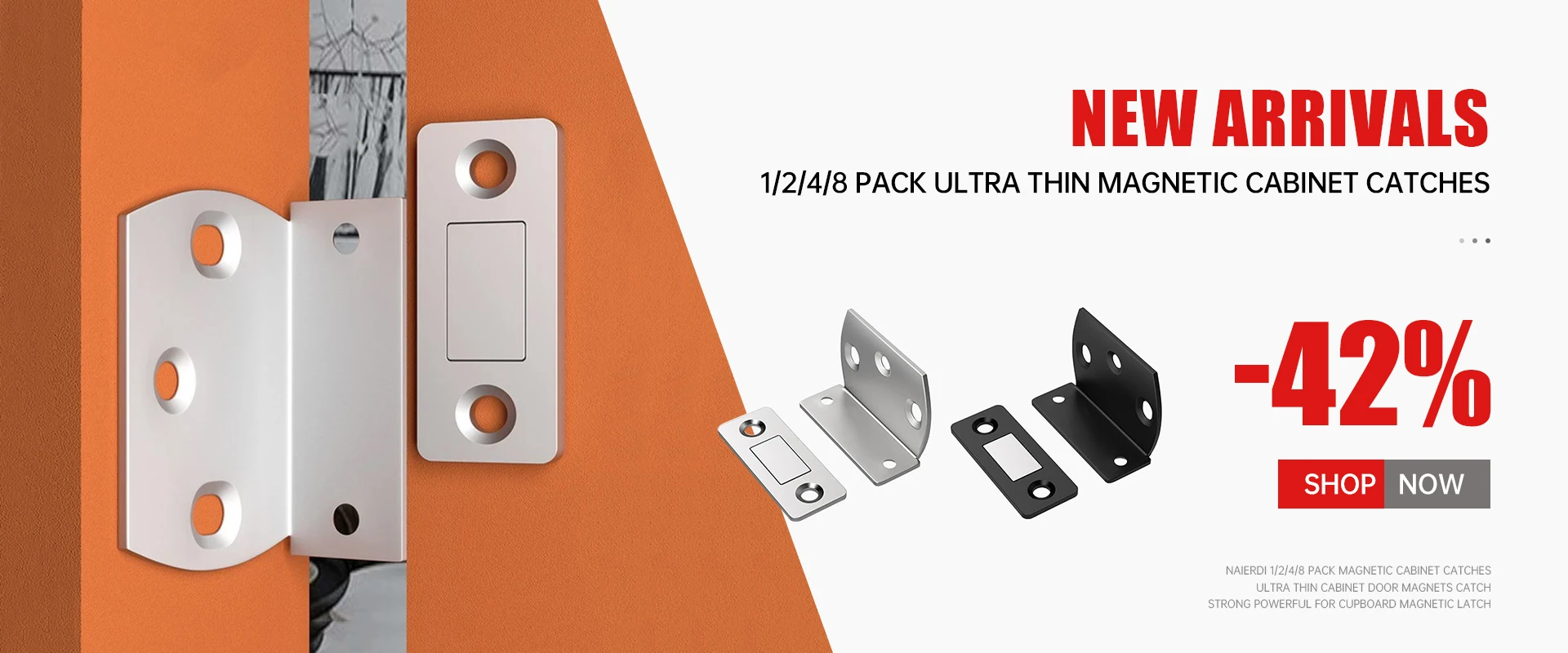 Description Picture 3 of itemMagnet Cabinet Door Catch, Magnetic Furniture Door Stopper, Strong Powerful Neodymium Magnets Latch Cabinet Catches