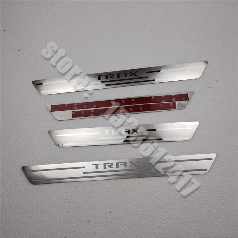 For Car Accessories Sticker Chevrolet TRAX 2014- Door Sill Protectors Auto Styling Stainless Steel Scuff Plate Guard Trims