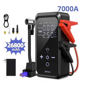 Jump Starter 4 in 1 Compressore d'aria Power Bank Batteria portatile per 12V Dispositivo di avviamento booster di emergenza per auto Pompa di gonfiaggio pneumatici