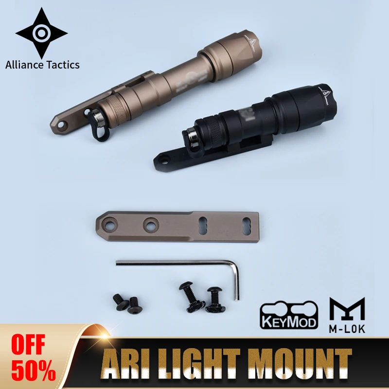 

ARIS Surefir M300 M600 PLHv2 Flashlight Inline Scout mount RM45 Offset Base Weapon Light Fit Hunting Airsoft Rifle Mlok Keymod