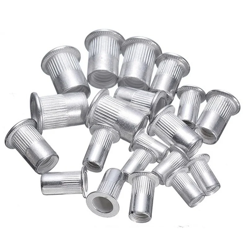 20pcs/100pcs M4 M5 M6 M8 Rivet Nuts Kit Aluminum Threaded Rivet Nut Inserts Rivnut Nutsert Mixed Kit Set Bolts&Nuts