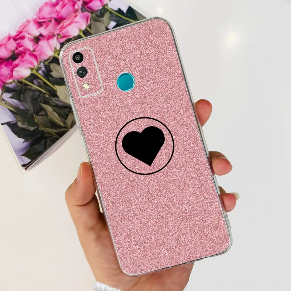 Floral Marble Transparent Silicone Soft Back Cover for Phone - Honor 9X Lite