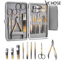 New Nail Cutter Set Stainless Steel Nail Clippers Set Gradient Black Gold Manicure Set Pedicure Scissors Makeup Beauty Tool 1