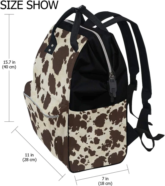 Black Cow Print Diaper Bag