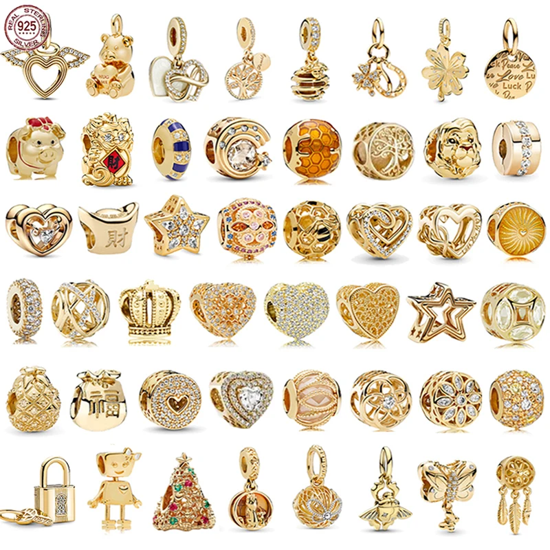 

New S925 sterling silver five-pointed star Christmas tree charm beads fit original Pandora bracelet DIY women's boutique jewelry