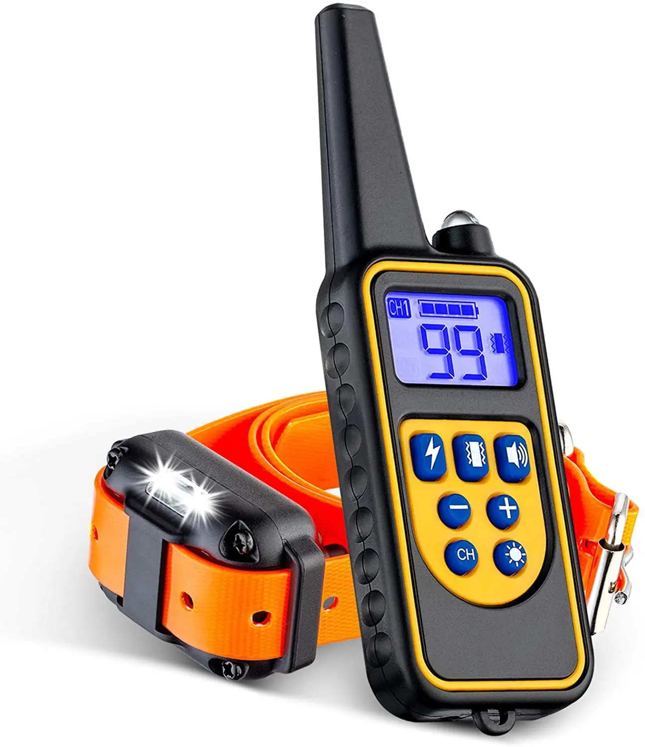 thumbnail image 1 of Collar de entrenamiento para perros con Control remoto, 800m, resistente al agua, antiladridos, eléctrico, con pantalla LCD, sonido de vibración y choque, 1 of 5