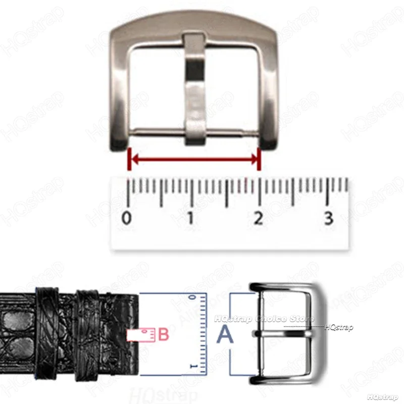 Stainless Steel Buckle - Watch Strap Clasp in Silver & Black for Watch Accessories and Repair