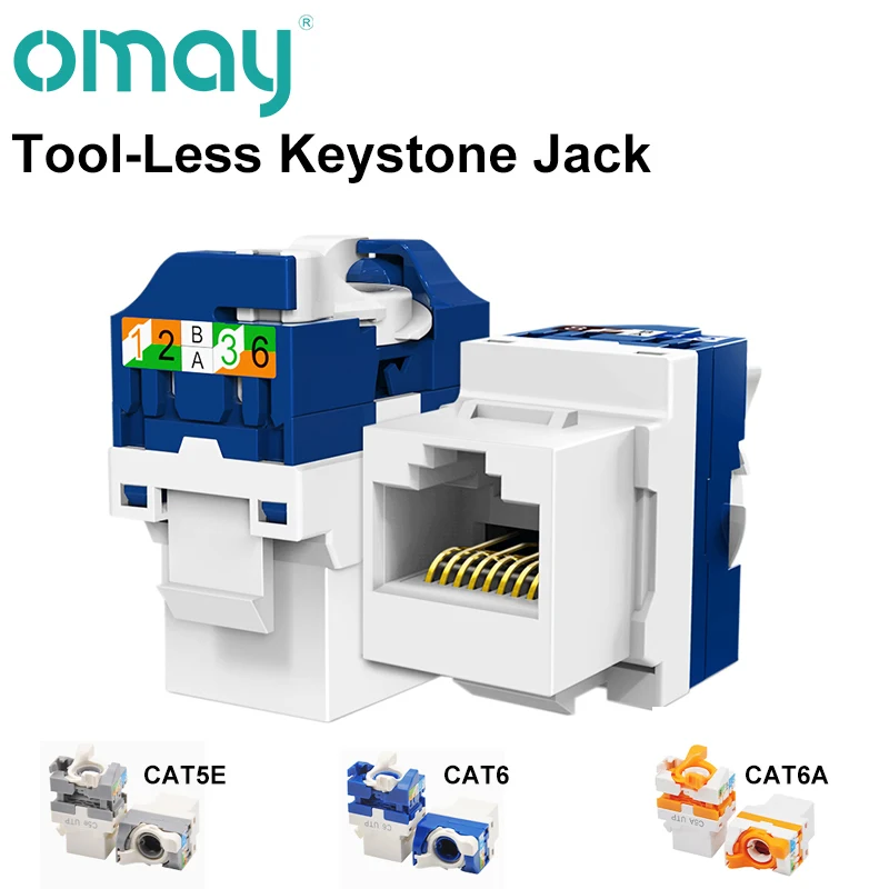 Ferramenta Keystone Jack Adaptador de Módulo de Travamento Automático sem Acopladores Punch-down Cat6 Cat5e Cat6a Ferramenta Gratuita Omay-rj45