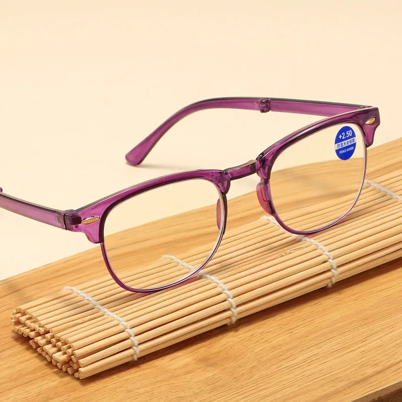 High Quality HD Lens Reading Glasses for Men Women Fashion Half Frame Presbyopia with Glasses Box Classical Folding Eyeglasses 4