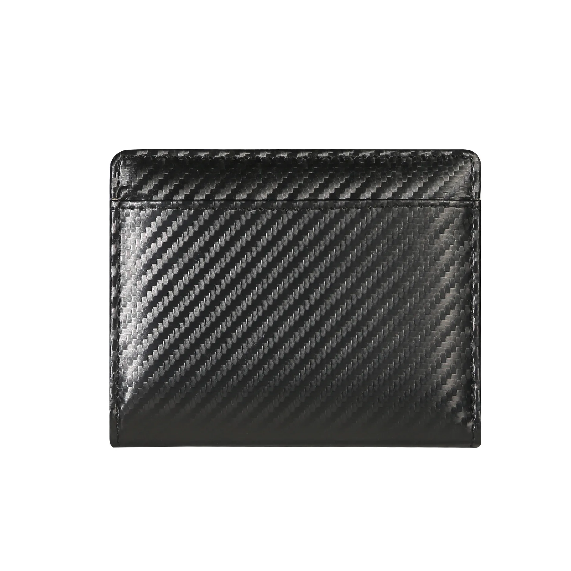 Herren-Geldbörse aus Kohlefaser mit RFID-Blockierung, Kurze Bifold-Geldbörse mit Reißverschluss-Münzfach, Kartenhalter, Schlankes ID-Fenster – Detail 2