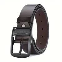 Ceinture pour hommes d'affaires de mode véritable marque de luxe ceinture boucle en métal ceinture en cuir PU de haute qualité ceinture souple avec pantalon Cargo jean 6