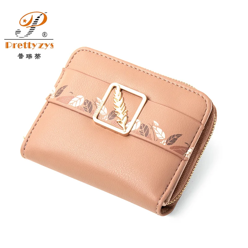 

New Fashion Leaf Women Wallet Zipper Large Capacity Clutch Bag Brand Designed Leather Small Coin Purse Female Card Holder