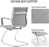 Office Desk Chair Set of 8,No Wheels PU Leather Computer Chairs Mid Back Guest Chairs with Seld Base for School/Reception/Confer 6