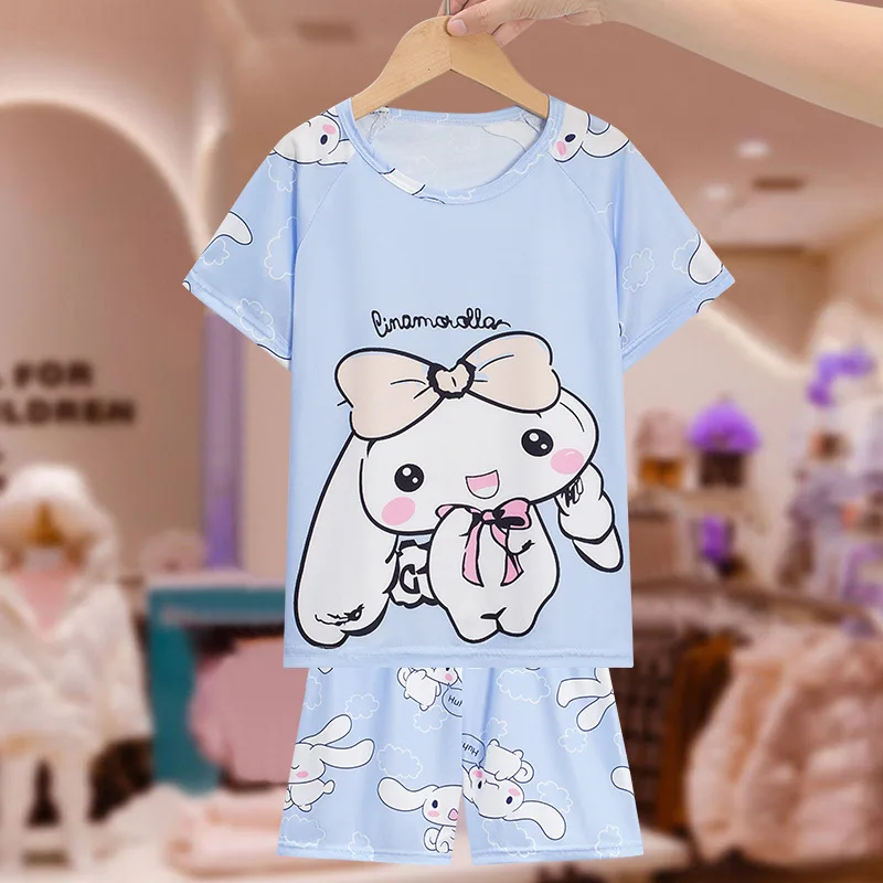 

Sanrios Cinnamonrolls Girls' Pajamas Summer Thin Baby Short Sleeve Princess Style Children's Pyjamas Little Girls' Homewear Set