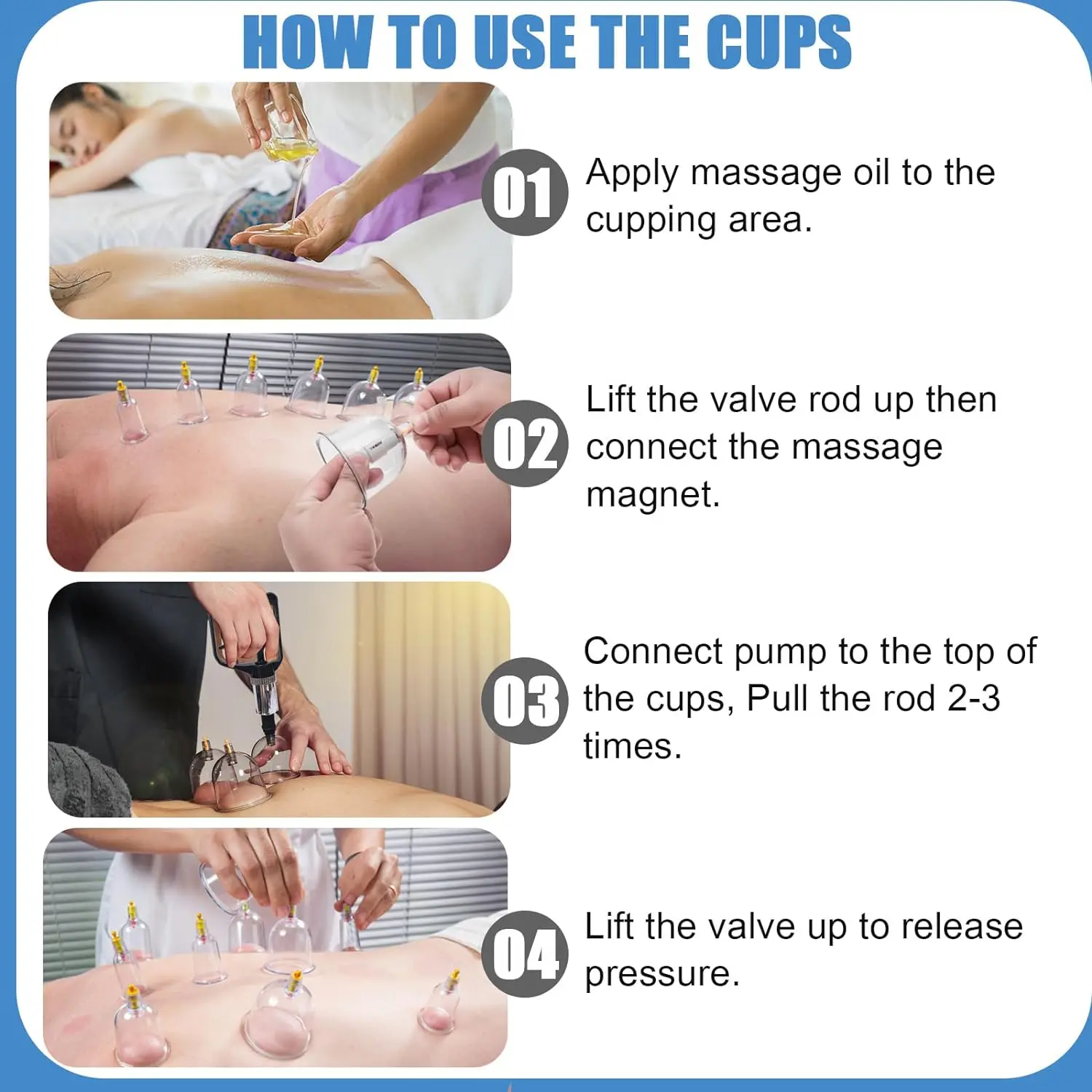 Cupping Therapy Set Vacuum Cupping Set Suction Cups Massage Physiotherapy Jars Chinese Medicine Anti Cellulite For Body Massager 6
