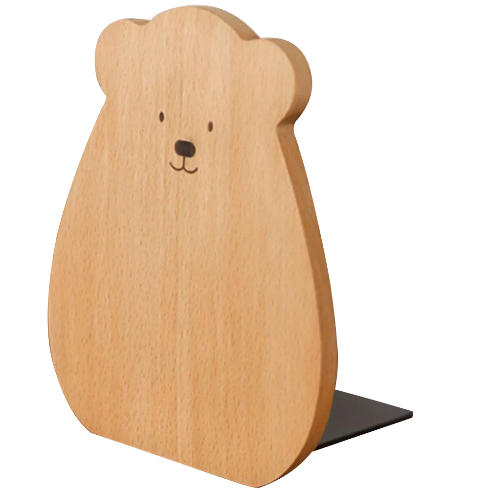 

Thickened Bookend Office Wood Bookends Kid Room Decor Solid Bookstand Supplies Iron Adorable Tabletop Bookshelf Holder