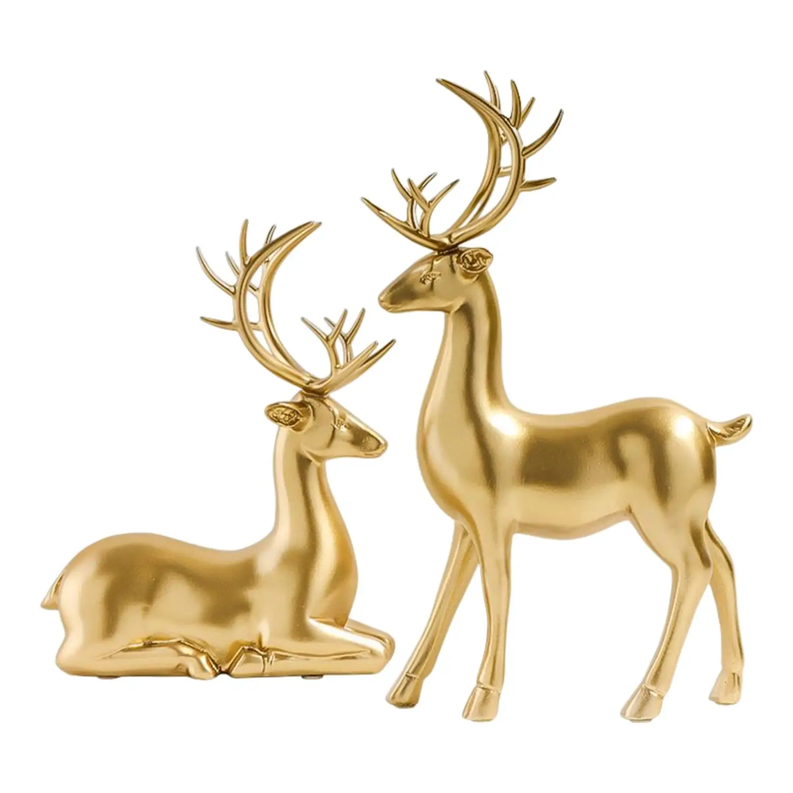 Deer Statue Standing and Sitting Resin Sculpture Reindeer Figurine