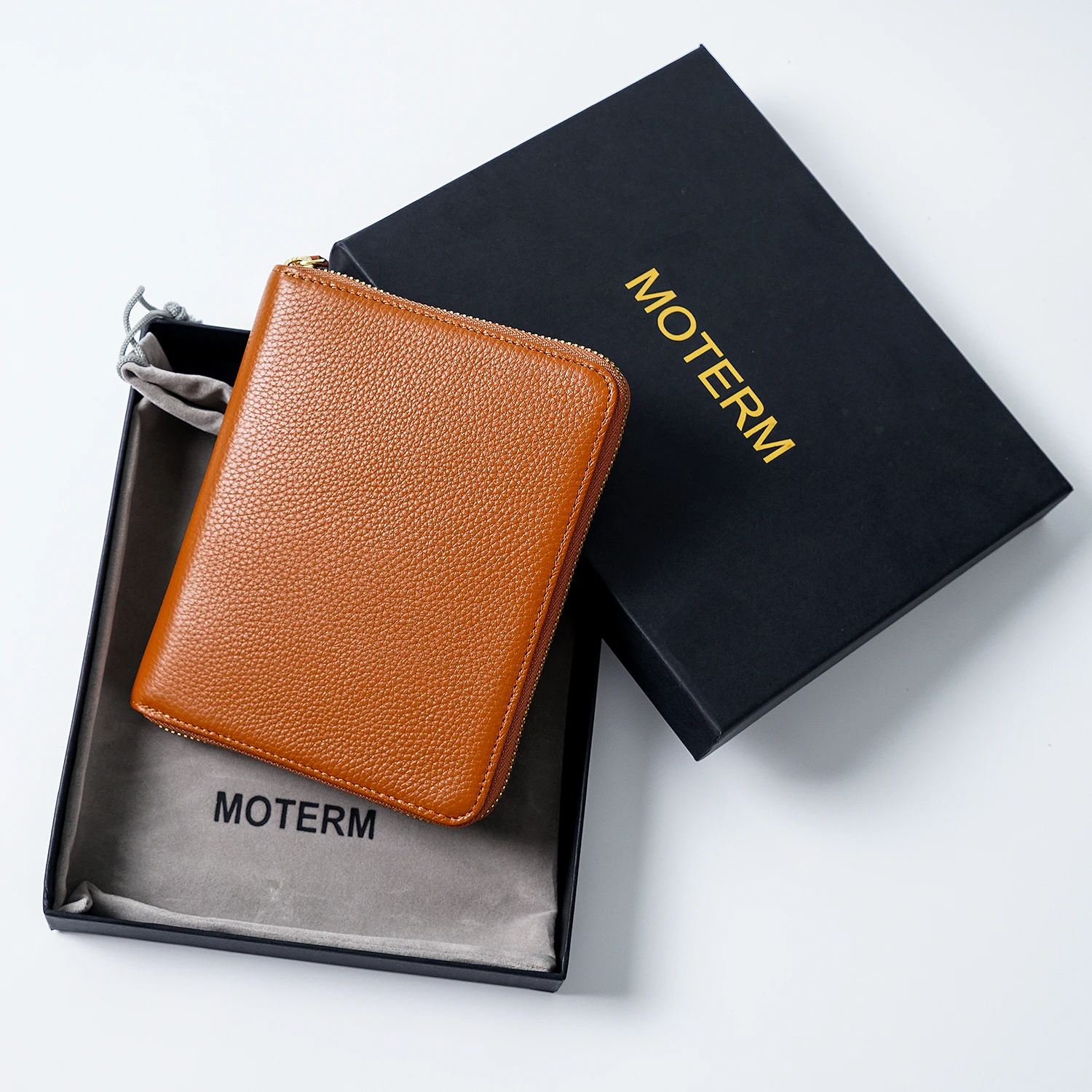 Moterm Genuine Pebbled Grain Leather B6 Zip Cover with Top Pocket Cowhide Planner Zipper Notebook Organizer Agenda Journal Diary 6