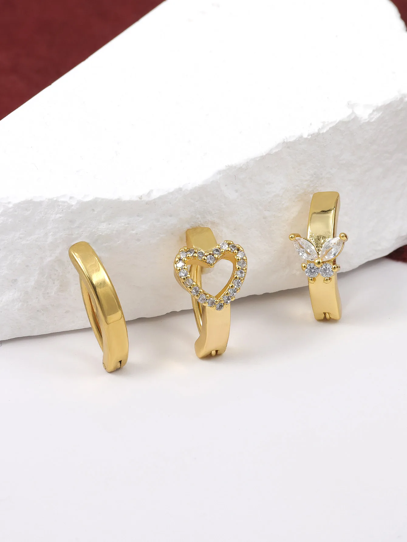 Butterfly Navel Belly Button Ring Surgical Steel Zircon Heart Umbilical Ring Reverse Curved Glossy Snap Tummy Piercing