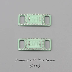 Luxury Rhinestone Shoe Charms with Colorful Diamonds and Fashion Shoelaces - Elegant Sneaker Decorations (Set of 2) (AJ - 001 - Pink green)