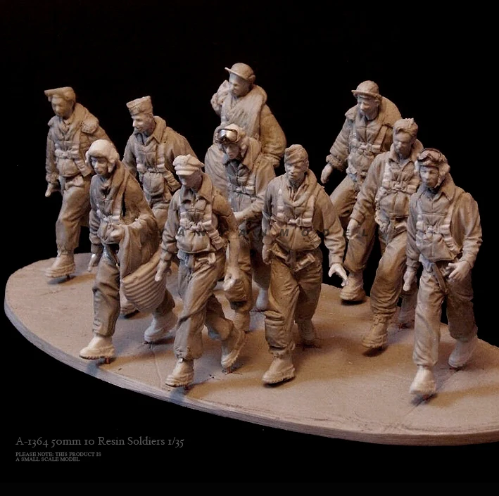 Kit Figurines Pilotes D'hélicoptère 1/35 En Résine - 2 Personnages Non Peints, Non Assemblés - Pour Modélisme Militaire