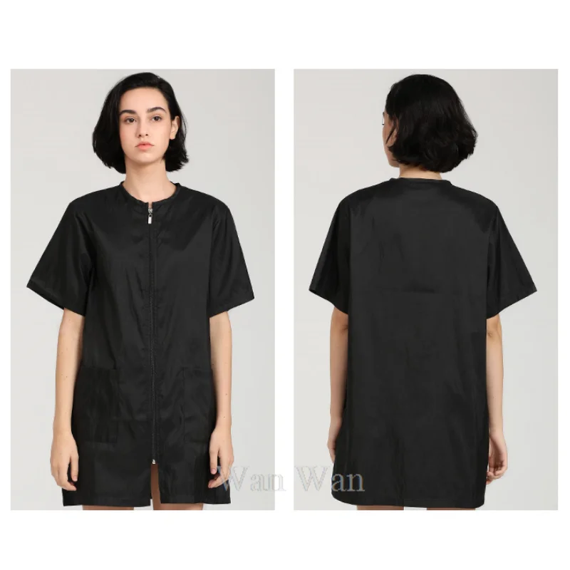 Barber Shop Apron Hairdresser Robe Pet Dog Grooming Uniform Hair Salon Work Clothes Anti Hair Anti Static Short Sleeve Smock beauty salon apron hair salon cloth pet grooming smock