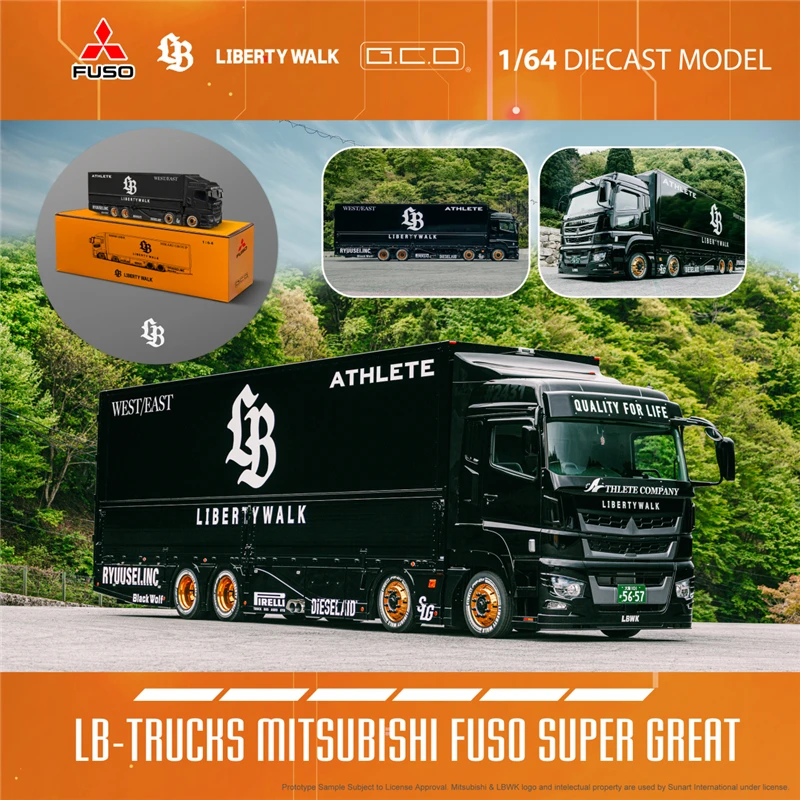 Pre-Order) GCD 1:64 LBWK LB-TRUCKS Fuso Super Great Flash 23 White 