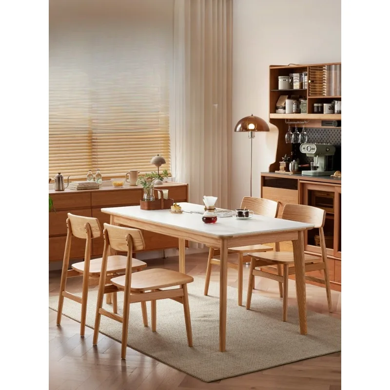 

Деревянный обеденный стол из массива дуба, обеденный стол для маленькой квартиры, новый домашний обеденный стол